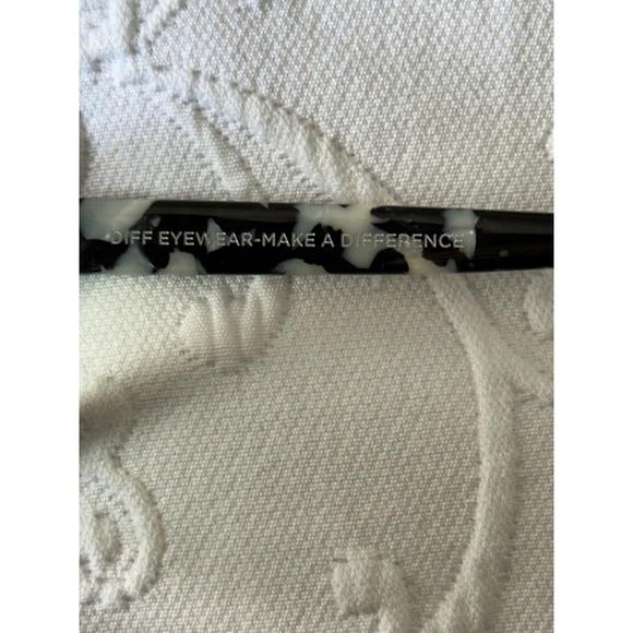 DIFF Eyewear Winston‎ Black & White Rich Hide Cow Hide Cat Eye/ Square Frames main image 12